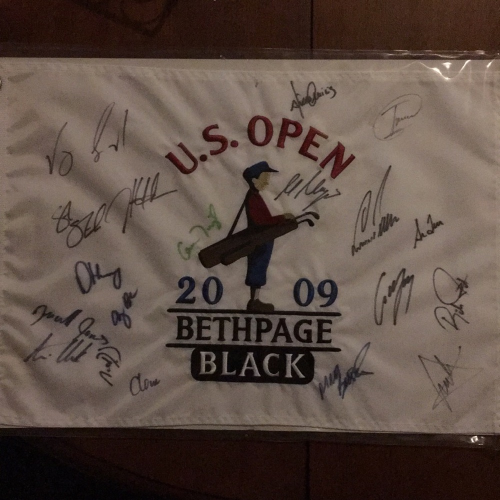 2009 US Open Bethpage Black Autograft Golf Flag